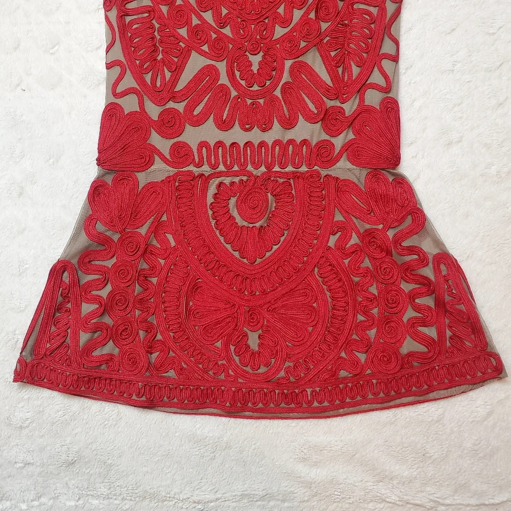 SOLD 🚫 JS Collections| Embroidered Soutache Trumpet Dress - Picture 6 of 11